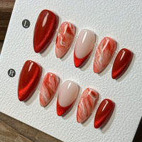 Red Marble Cat Eye
