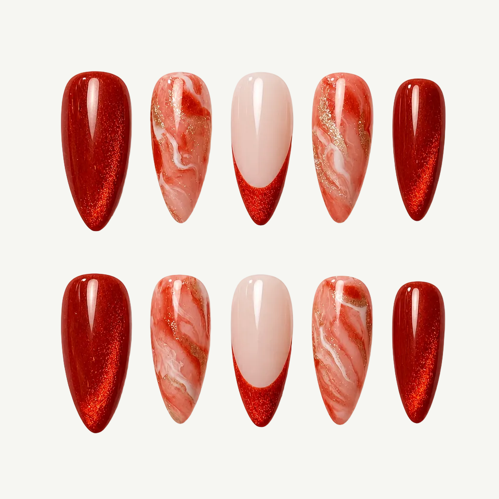 Red Marble Cat Eye